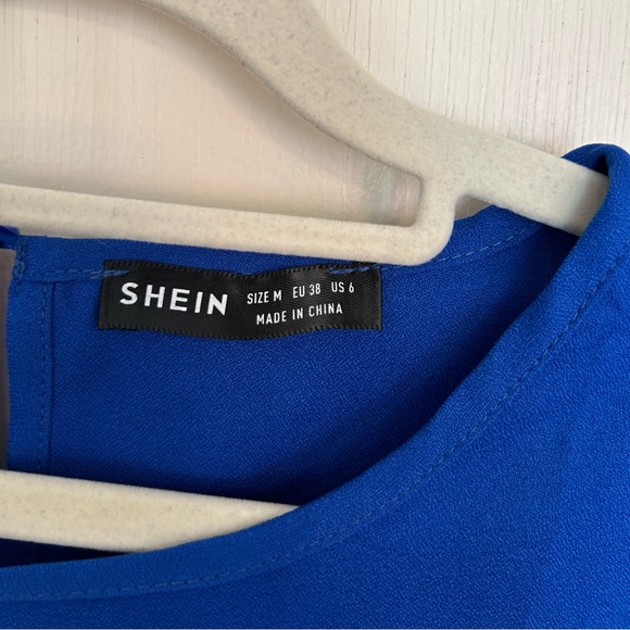 NWOT Blue Ruffle Blouse - Picture 3 of 5